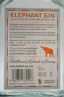 Orange Cocoa Gin -Baileys Verkäufe ElephantOrangeCocoa3