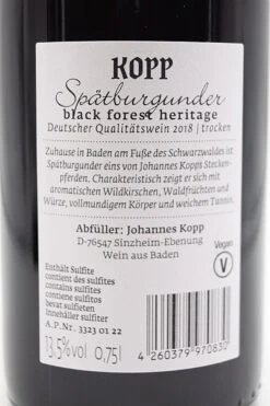 Spätburgunder Black Forest Heritage 2018 6 X Fl. Sparset -Baileys Verkäufe dsc01363